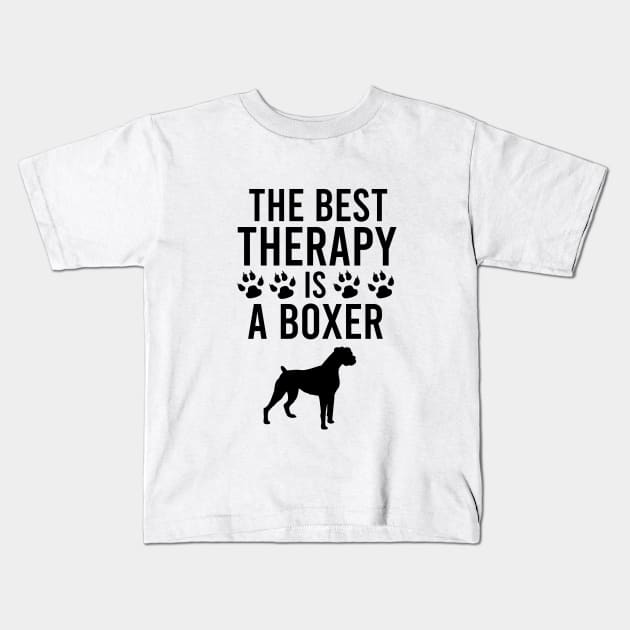 The best therapy is a boxer Kids T-Shirt by cypryanus